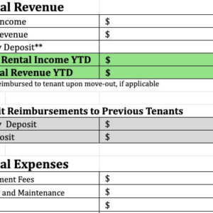 Rental Property Income & Expense Tracker: Excel Spreadsheet (Digital Download)