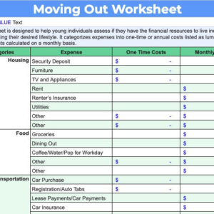 Moving Out Checklist: Comprehensive Budgeting Guide (PDF)