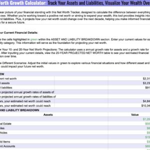 Net Worth Growth Calculator: Track Your Assets and Liabilities, Visualize Your Wealth Over Time