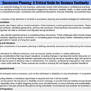 Strategic Succession Planning: Securing the Future of Your Closely Held Business
