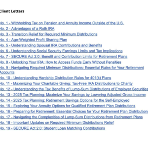 Essential Retirement Planning Letter Bundle for Tax Professionals - 19 Customizable Client Templates