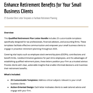 Customizable Retirement Plan Letter Bundle for Small Businesses