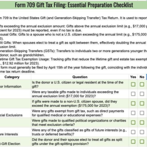 Form 709 Gift Tax Filing: Essential Preparation Checklist