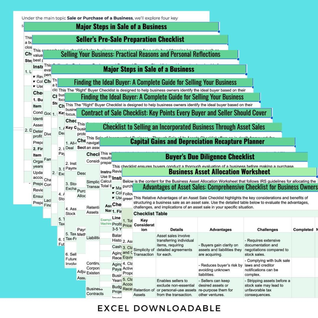 Business Sale/Purchase Guide & Checklists: Beginner Toolkit (Digital Download)