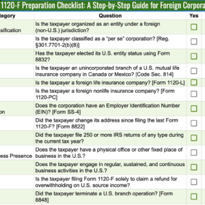 Form 1120-F Preparation Checklist: A Step-by-Step Guide for Foreign Corporations