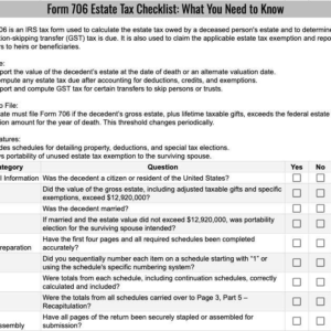 Form 706 Estate Tax Checklist Bundle (Digital Download)