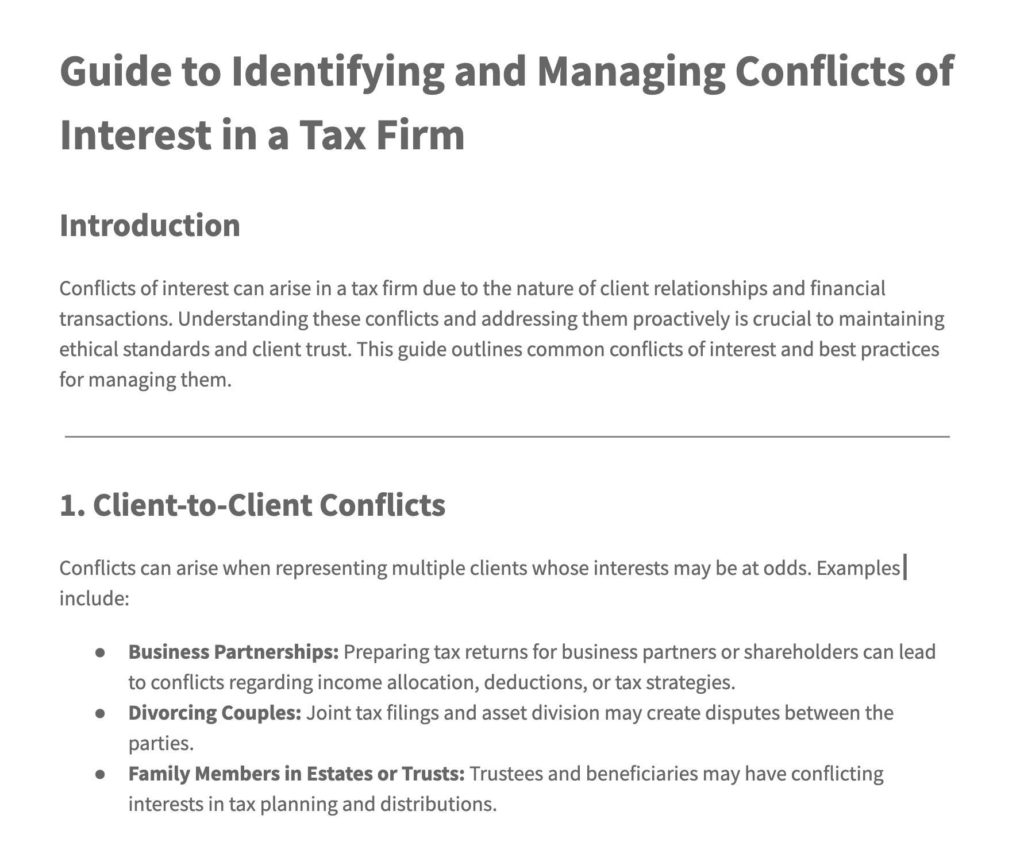 Conflict of Interest Letter Template Bundle + Guide for Tax & Accounting Firms