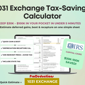 1031 Exchange Property Tax Calculator for Quick Capital Gains Estimates Depreciation Recapture and Boot Gain Calculation Reinvestment Purp