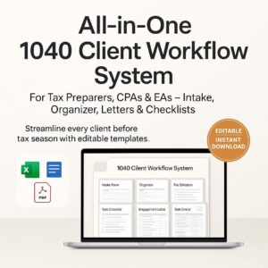 New Client Intake Form Accounting Templates Tax Practice Management Tools Tax Preparer Checklist Client Onboarding Template Conflict of Int