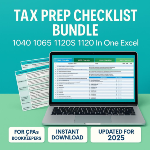 Small Business Tax Checklist Bundle Tax Prep Checklist For 1040 1065 1120S And 1120 Returns Excel Spreadsheet For CPAs EAs And Tax Preparers